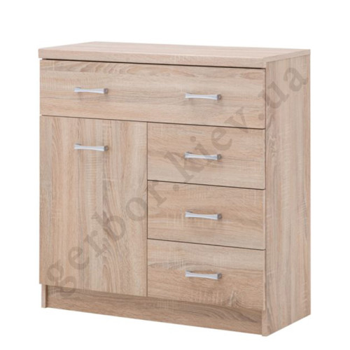 На фото вид сбоку комода KOM 1D4S TOP-MIX VMV Holding дуб сонома