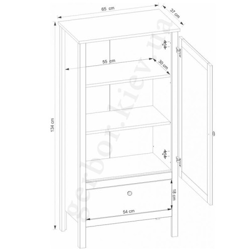 Фото тумбы OLE 1D1S MEBELBOS – схема наполнения