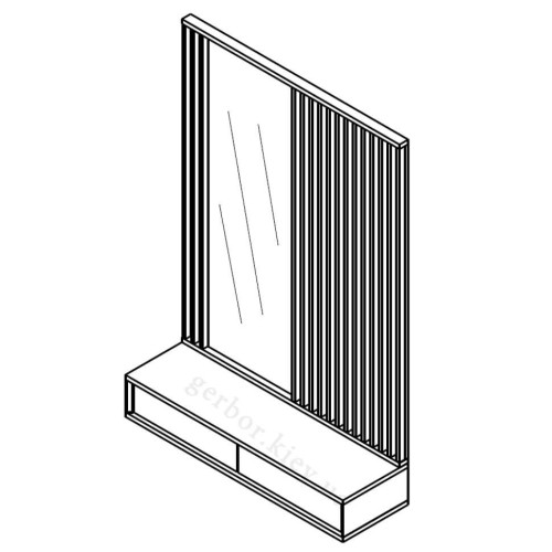 Фото підвісного передпокої ДЕЛІ Гербор – схема з лівостороннім розташуванням дзеркала 