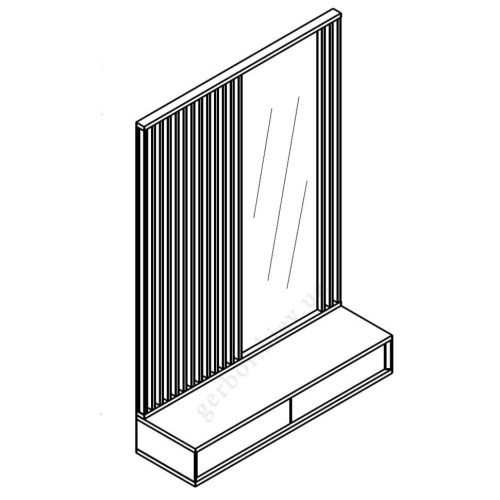Фото підвісного передпокої ДЕЛІ Гербор – схема з правостороннім  розташуванням дзеркала 
