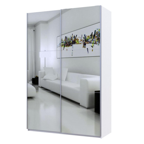 Фото шафи-купе 2 Дзеркала G-КАЙЗЕР ДОРОС (DOROS) 160х60х240 білий