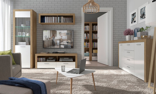 Фото комода BALDER KOM2D4S BRW в интерьере гостиной