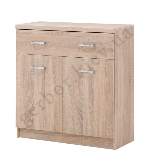 На фото вид сбоку тумбы KOM 2D TOP-MIX VMV Holding дуб сонома