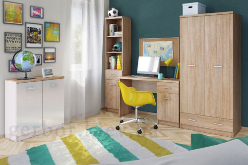 Фото тумбы KOM 2D TOP-MIX VMV Holding белый / дуб сонома в интерьере детской