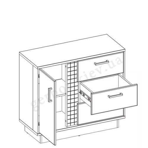 Фото тумбы DORIAN DN2 BOGFRAN – схема наполнения