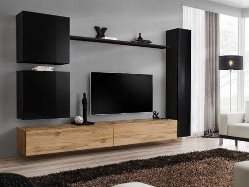 Фото гостиной SWITCH VIII SWT ASM MEBLE черный / дуб вотан