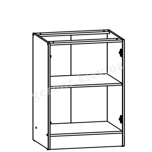 Фото кухні JUNONA LINE 240 BBL BRW ванільний глянець (без стільниці) – схема наповнення тумби D2D/60/82