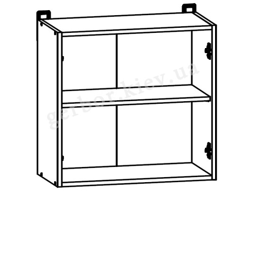 Фото кухні JUNONA LINE 240 BBL BRW ванільний глянець (без стільниці) – схема наповнення навісної шафи G2D/60/57 