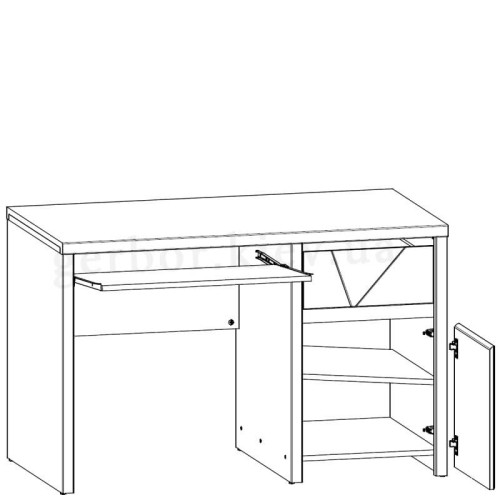 Фото письмового столу КАСПIАН білий сніг BIU1D1S БРВ (ВМК) – схема наповнення