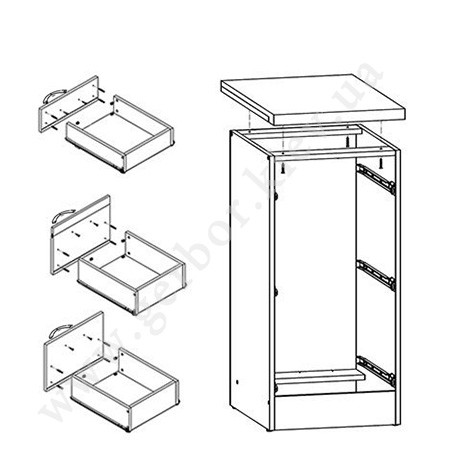 Фото тумби JUNONA LINE D3S/40/82 ZBL BRW сонома – схема наповнення