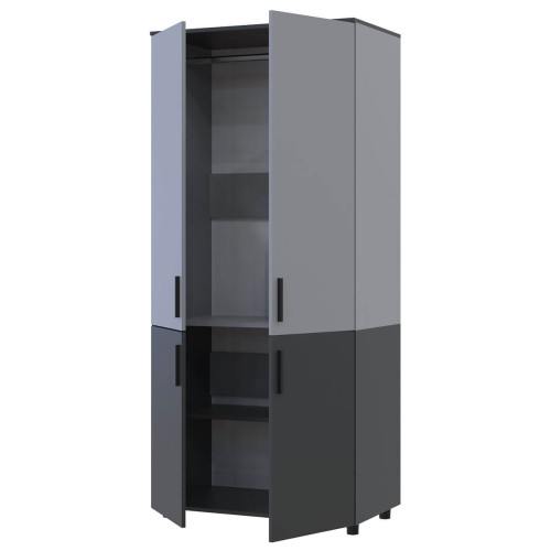 Фото шафи ТОРН 2 ДСП штанга ДОРОС (DOROS) антрацит / сірий – наповнення