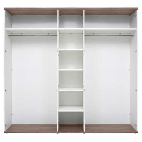 На фото шкаф SZF5D/23/24 STOCKHOLM BRW с двумя штангами для вешалок и семью полками