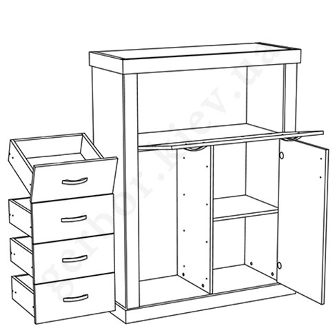 На фото схема наполнения комода 1B1D4S LAVENDA VMV Holding