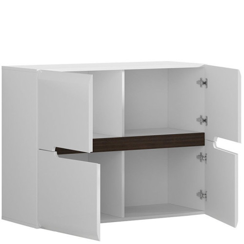 Фото тумбы AZTECA TRIO SFK4D/8/11 BRW белый / белый глянец - наполнение