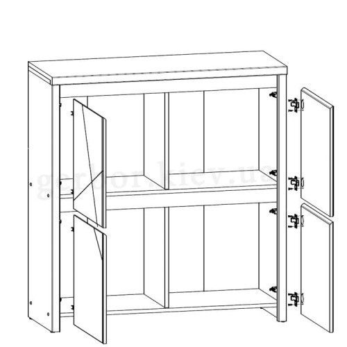 Фото тумби КАСПIАН білий сніг KOM4D БРВ (ВМК) – схема наповнення
