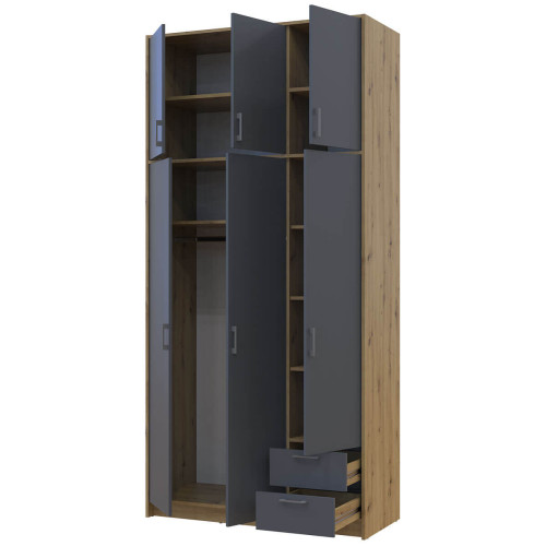 РОНДІ Шафа з високою антресоллю 3 ДСП ДОРОС (DOROS) 121х52х260