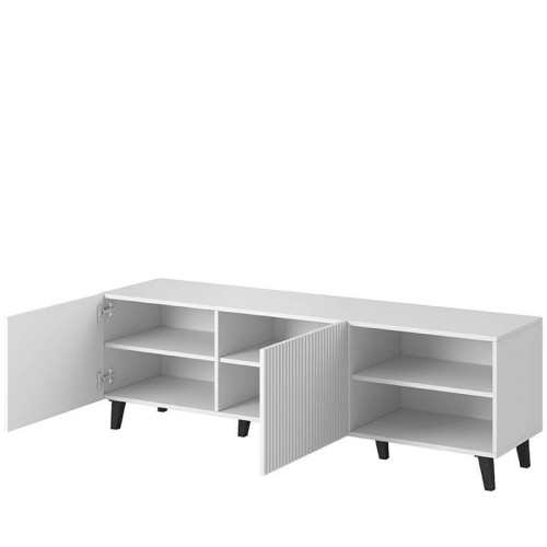 Фото тумбы ТВ 150 PAFOS CAMA MEBLE белый – ниши слева, наполнение