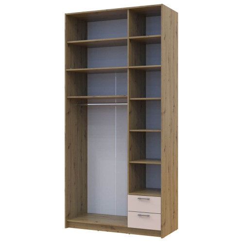 РОНДІ Шафа з дзеркалом та високою антресоллю 3 ДСП ДОРОС (DOROS) 121х52х260