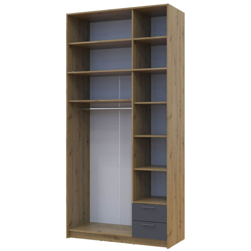 РОНДІ Шафа з дзеркалом та високою антресоллю 3 ДСП ДОРОС (DOROS) 121х52х260