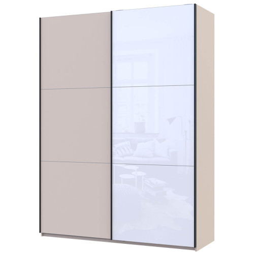 Фото шафи-купе 1 ДСП / 1 Скло G-КАЙЗЕР ДОРОС (DOROS) 180х60х240 кашемір / кашемір+білий