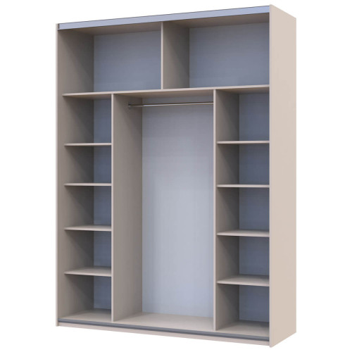 Фото шафи-купе 1 ДСП / 1 Скло G-КАЙЗЕР ДОРОС (DOROS) 180х60х240 кашемір / кашемір+білий – наповнення