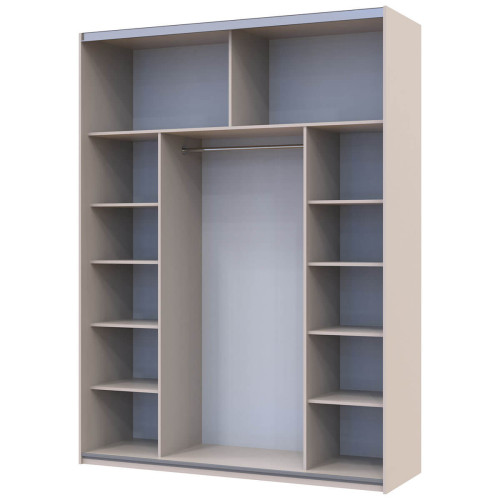 Фото шафи-купе 1 ДСП / 1 Скло G-КАЙЗЕР ДОРОС (DOROS) 180х60х240 кашемір / кашемір+чорний – наповнення