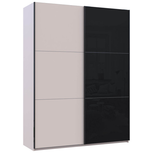 Фото шафи-купе 1 ДСП / 1 Скло G-КАЙЗЕР ДОРОС (DOROS) 180х60х240 кашемір / кашемір+чорний – вигляд збоку