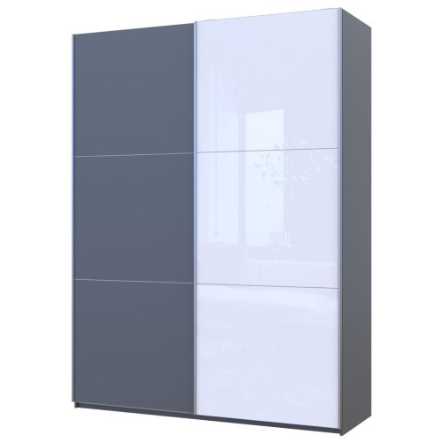 Фото шафи-купе 1 ДСП / 1 Скло G-КАЙЗЕР ДОРОС (DOROS) 180х60х240 графіт / графіт+білий