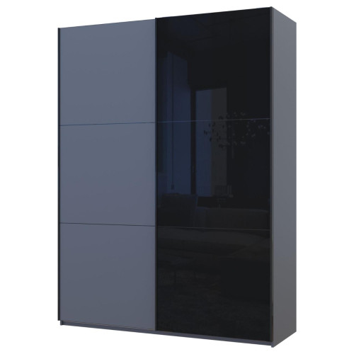 Фото шафи-купе 1 ДСП / 1 Скло G-КАЙЗЕР ДОРОС (DOROS) 180х60х240 графіт / графіт+чорний