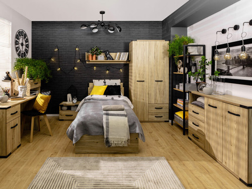 Фото шкафа LARA SZF2D2S BRW в интерьере детской