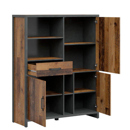 Фото стеллажа WESTON REG3D1S BRW сосна old style / матера – наполнение