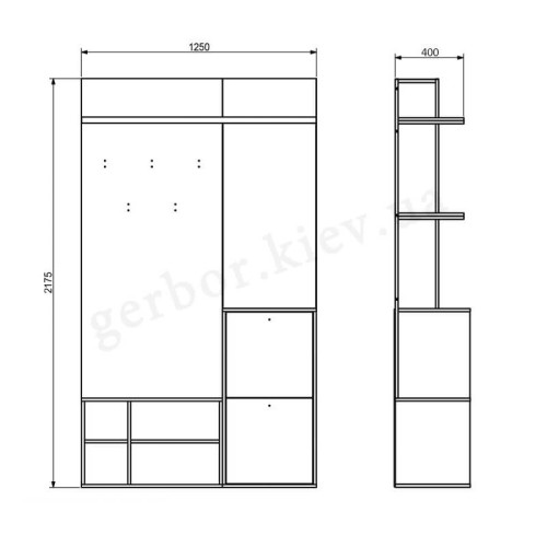 Фото передпокою ЛУЇЗА 2 Гербор – схема з розмірами