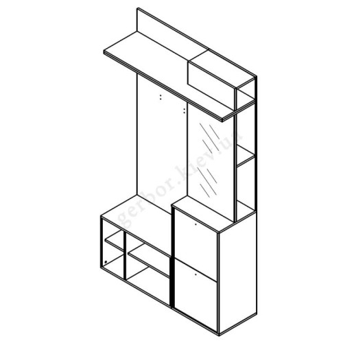 Фото передпокою ЛУЇЗА 2 Гербор – схема лівостороннього збирання вішака