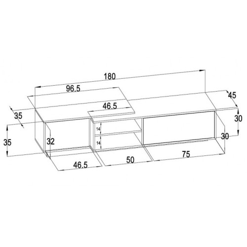 SIGMA 1E CAMA MEBLE Тумба ТВ NIGHT навесная - размеры