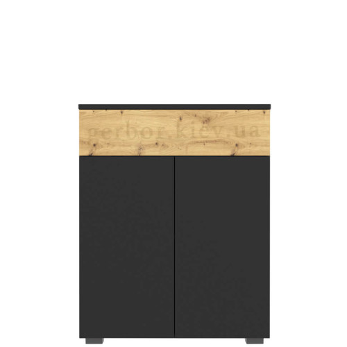 Фото тумби РЕБЕКА KOM2D1S Гербор дуб артизан / чорний