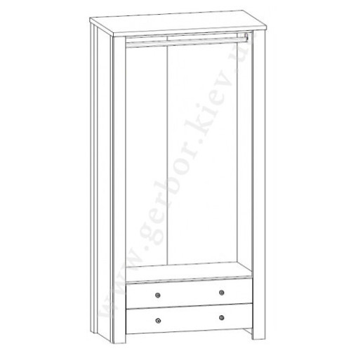 Фото платяного шкафа 2D2S АНТВЕРПЕН II БРВ - схема наполнения