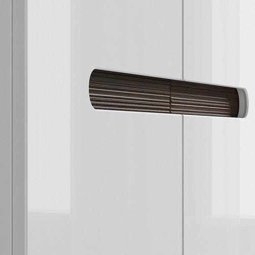 Фото шкафа AZTECA TRIO SZF2D/19/11 BRW белый / белый глянец - ручки