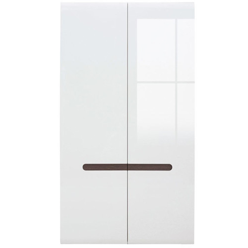 Фото шкафа AZTECA TRIO SZF2D/19/11 BRW белый / белый глянец - вид спереди