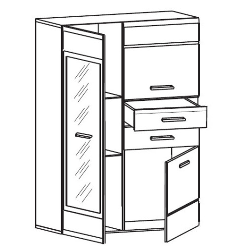 На фото схема вітрини ВУШЕР REG1W2D2SL/P Гербор у лівосторонньому виконанні