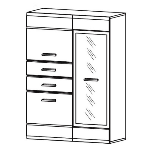 На фото схема вітрини ВУШЕР REG1W2D2SL/P Гербор у правосторонньому виконанні