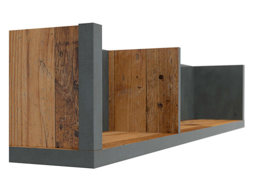 Фото полки WESTON SFW/120 BRW сосна old style / матера – вид сбоку