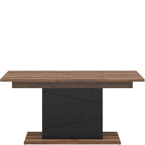 Фото розкладного обіднього столу FORN STO/160 BRW дуб делано темний / чорний – вигляд спереду