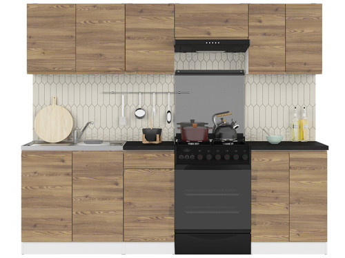 Фото кухні JUNONA LINE 240 BBL BRW модрина зі стільницею