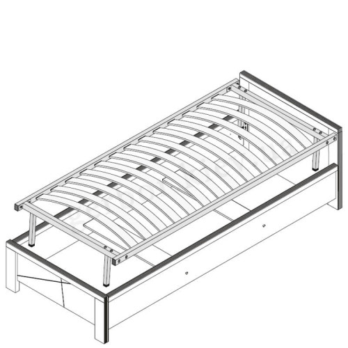 Фото ліжка КАСПIАН білий сніг LOZ/90 (каркас) БРВ (ВМК) – схема с основою