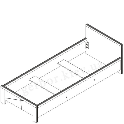 Фото ліжка КАСПIАН білий сніг LOZ/90 (каркас) БРВ (ВМК) – схема