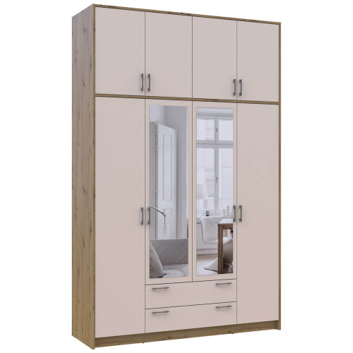 РОНДІ Шафа з дзеркалом та високою антресоллю 4 ДСП ДОРОС (DOROS) 160х52х260