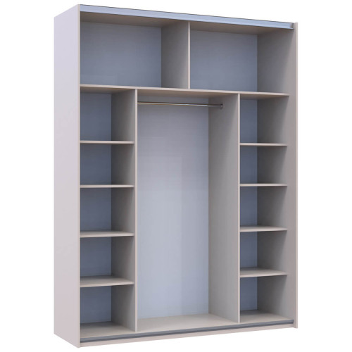 Фото шафи-купе 2 Скла G-КАЙЗЕР ДОРОС (DOROS) 180х60х240 кашемір / чорний – вигляд збоку наповнення