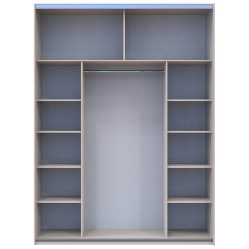 Фото шафи-купе 2 Скла G-КАЙЗЕР ДОРОС (DOROS) 180х60х240 кашемір / чорний – вигляд спереду наповнення