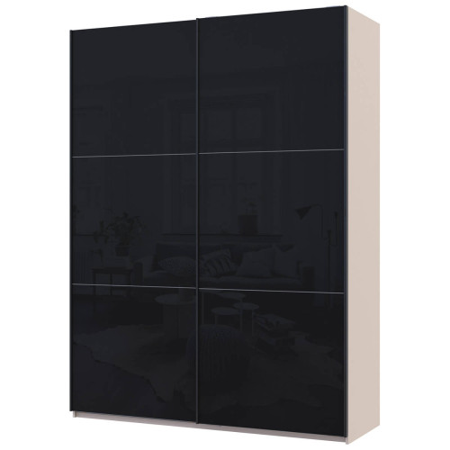 Фото шафи-купе 2 Скла G-КАЙЗЕР ДОРОС (DOROS) 180х60х240 кашемір / чорний