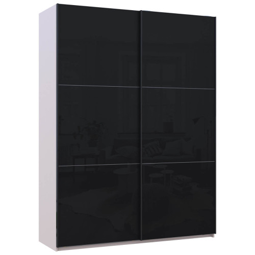 Фото шафи-купе 2 Скла G-КАЙЗЕР ДОРОС (DOROS) 180х60х240 кашемір / чорний – вигляд збоку